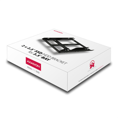 AXAGON RHD-225, kovový rámček pre 2x 2.5" HDD/SSD do 3.5" pozície, montáž ventilátora