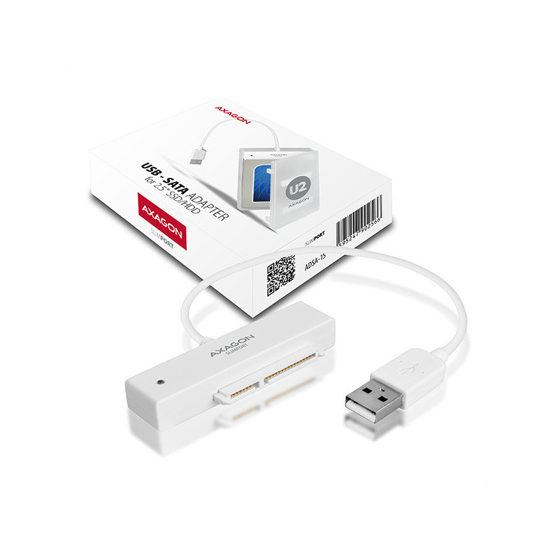 AXAGON ADSA-1S, USB2.0 - SATA HDD/SSD adaptér vr. 2.5" púzdra