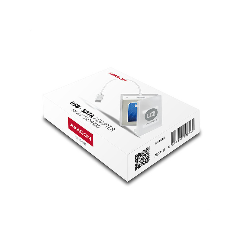 AXAGON ADSA-1S, USB2.0 - SATA HDD/SSD adaptér vr. 2.5" púzdra