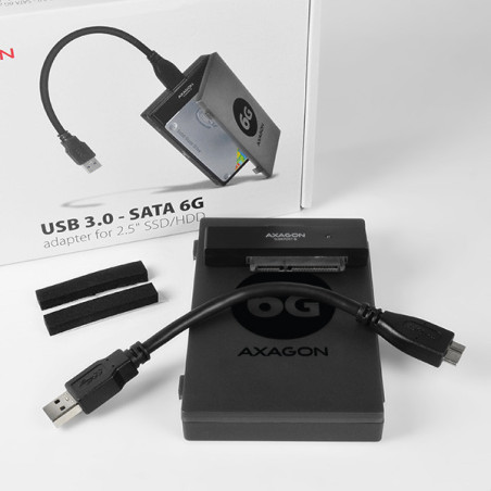 AXAGON ADSA-1S6, USB 3.2 Gen 1 - SATA 6G SSD/HDD adaptér vr. 2.5" púzdra