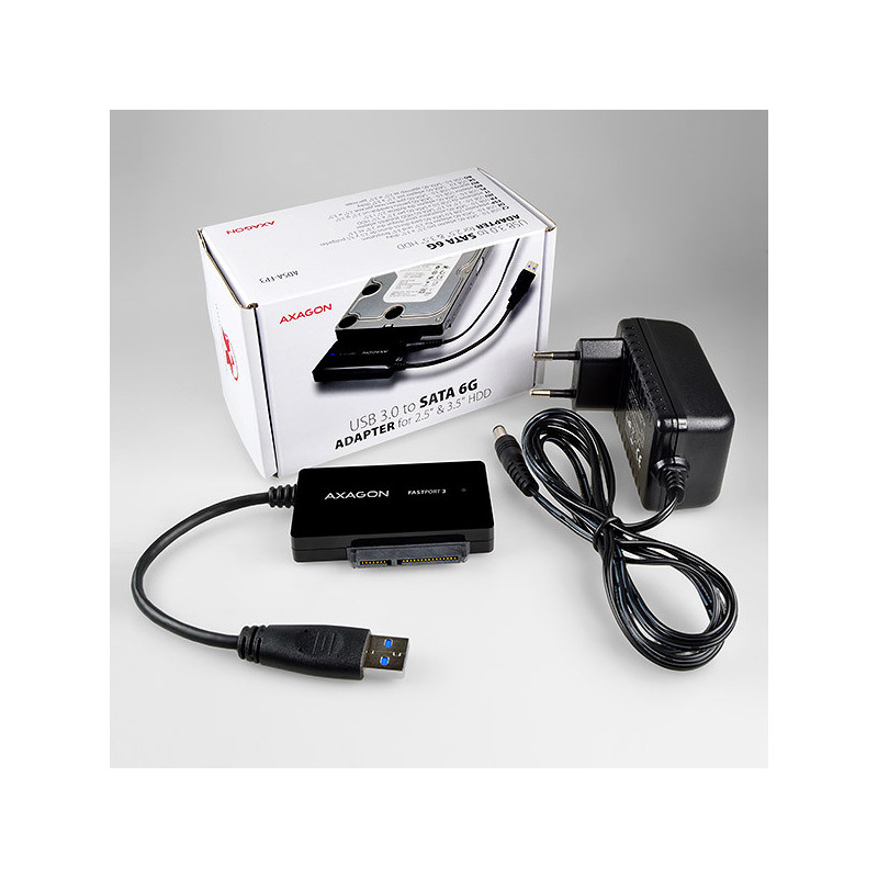 AXAGON ADSA-FP3, USB 5Gbps - SATA 6G, 3.5" HDD FASTport3 adaptér, vrátane AC napájača