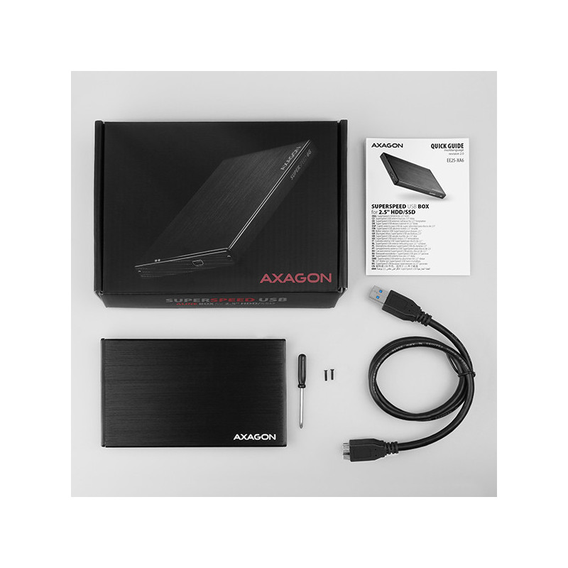 AXAGON EE25-XA6, USB 5Gbps - SATA 6G, 2.5" kovový ALINE box