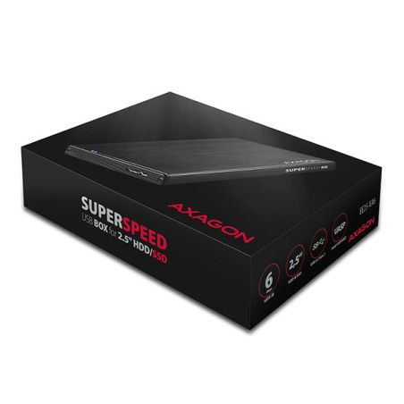AXAGON EE25-XA6, USB 5Gbps - SATA 6G, 2.5" kovový ALINE box