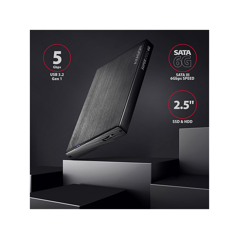 AXAGON EE25-XA6, USB 5Gbps - SATA 6G, 2.5" kovový ALINE box