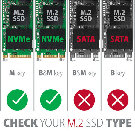 AXAGON PCEM2-S, PCIe x16 - M.2 NVMe M-key slot adaptér, kovový kryt pre pasívne chladenie
