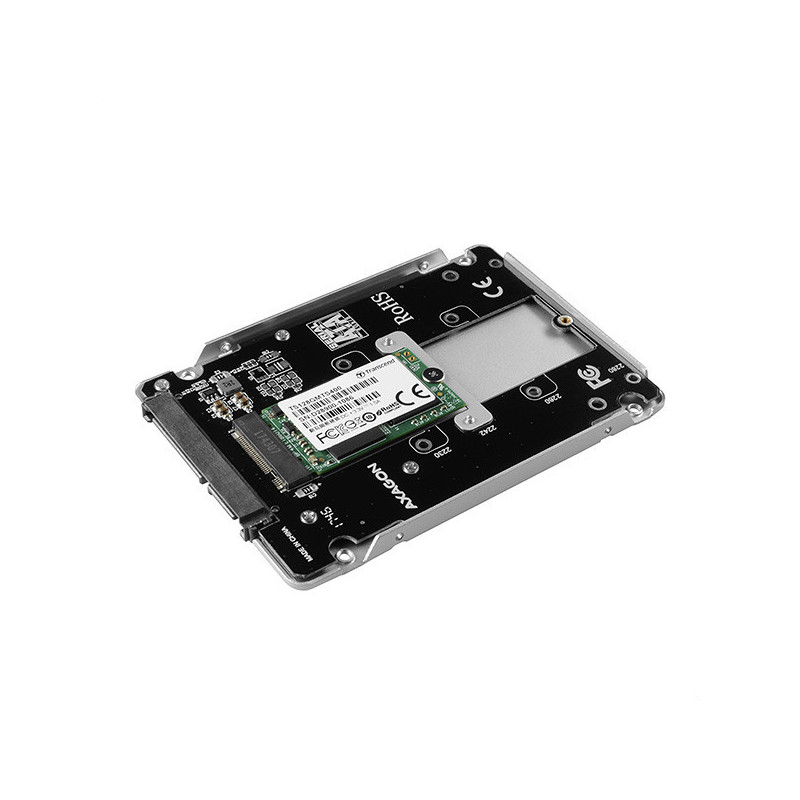 AXAGON RSS-M2SD, SATA - M.2 SATA SSD, interný 2.5" ALU box, strieborný