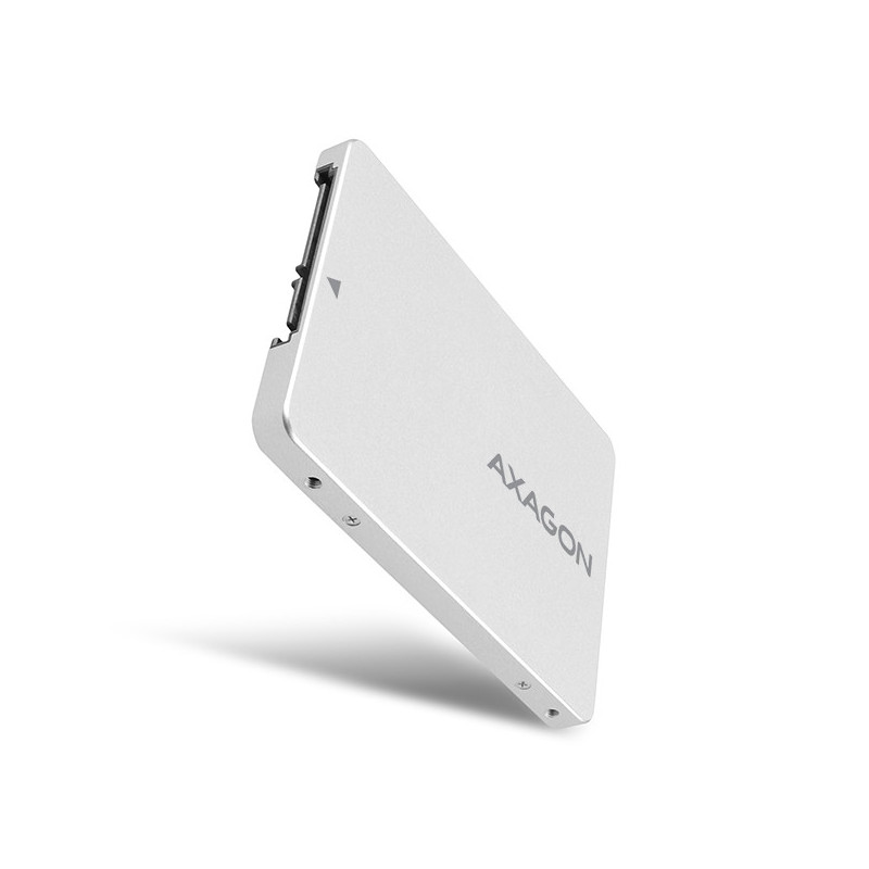 AXAGON RSS-M2SD, SATA - M.2 SATA SSD, interný 2.5" ALU box, strieborný
