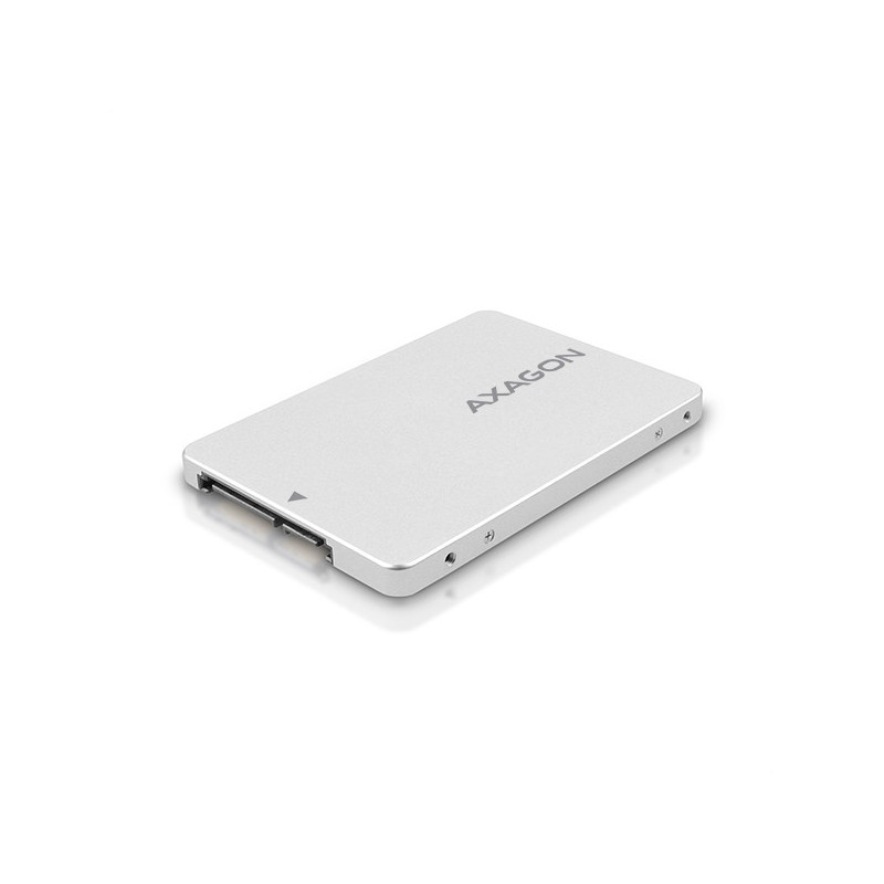 AXAGON RSS-M2SD, SATA - M.2 SATA SSD, interný 2.5" ALU box, strieborný