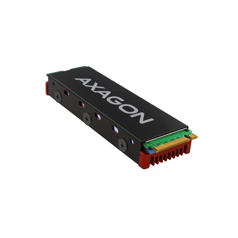 AXAGON CLR-M2, hliníkový pasívny chladič pre jedno aj obojstranný M.2 SSD disk, výška 12 mm