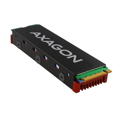 AXAGON CLR-M2, hliníkový pasívny chladič pre jedno aj obojstranný M.2 SSD disk, výška 12 mm