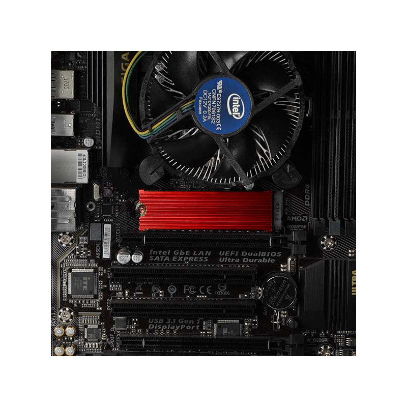 AXAGON CLR-M2, hliníkový pasívny chladič pre jedno aj obojstranný M.2 SSD disk, výška 12 mm
