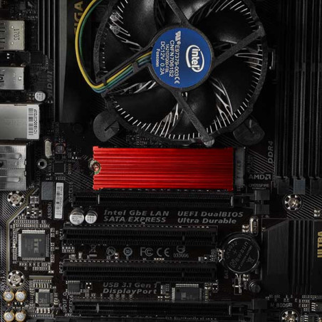 AXAGON CLR-M2, hliníkový pasívny chladič pre jedno aj obojstranný M.2 SSD disk, výška 12 mm