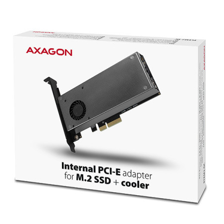 AXAGON PCEM2-DC, PCIe x4 - M.2 NVMe M-key + SATA B-key slot adaptér, chladič, vr. LP