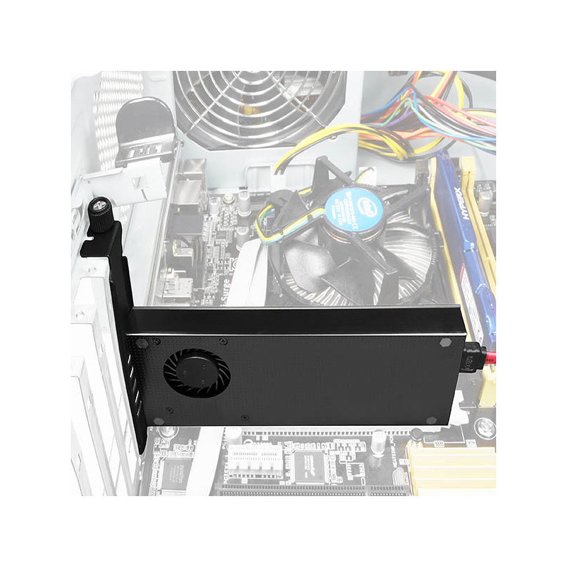 AXAGON PCEM2-DC, PCIe x4 - M.2 NVMe M-key + SATA B-key slot adaptér, chladič, vr. LP