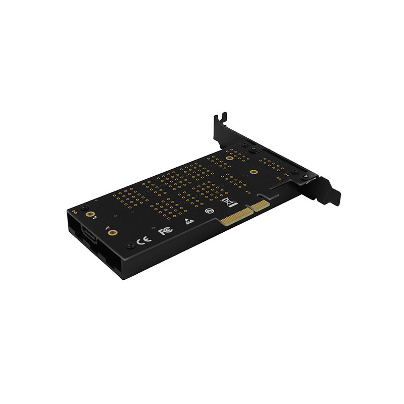 AXAGON PCEM2-DC, PCIe x4 - M.2 NVMe M-key + SATA B-key slot adaptér, chladič, vr. LP