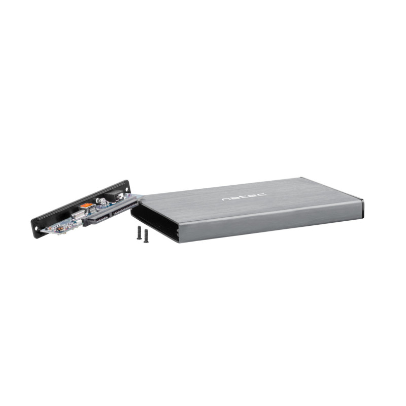 Externý box pre HDD 2,5" USB 3.0 Natec Rhino Go, šedý, hliníkové telo