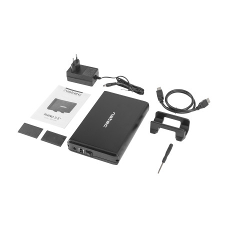 Externý box pre HDD 3,5" USB 3.0 Natec Rhino, čierny, vrátane napájacieho adaptéra