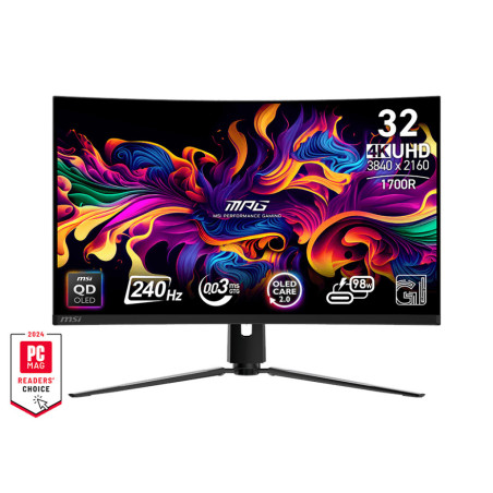 MSI MPG/321CURX/31,5"/QD-OLED/4K UHD/240Hz/0,3ms/Čierna/3R