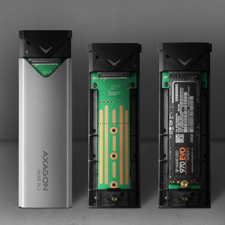 AXAGON EEM2-UG2, 10Gbps USB-C - M.2 NVMe SSD ARROW box, strieborný