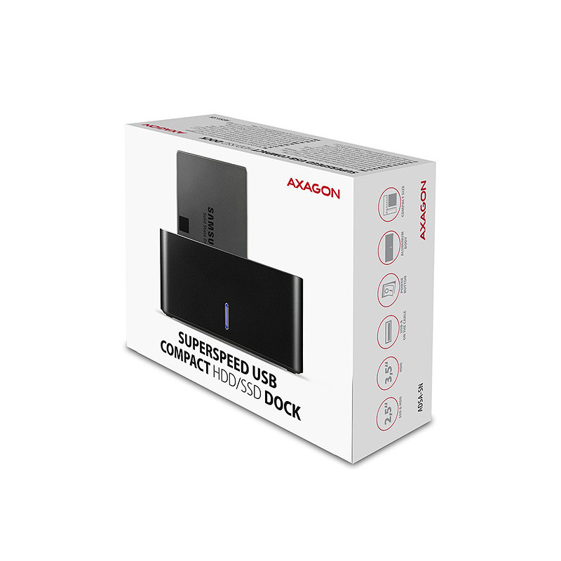 AXAGON ADSA-SN, USB 3.2 Gen1 - SATA 6G, 2.5"/3.5" HDD/SSD dokovacia stanica