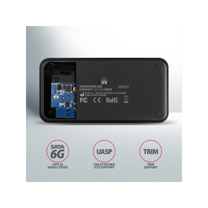 AXAGON ADSA-SN, USB 3.2 Gen1 - SATA 6G, 2.5"/3.5" HDD/SSD dokovacia stanica