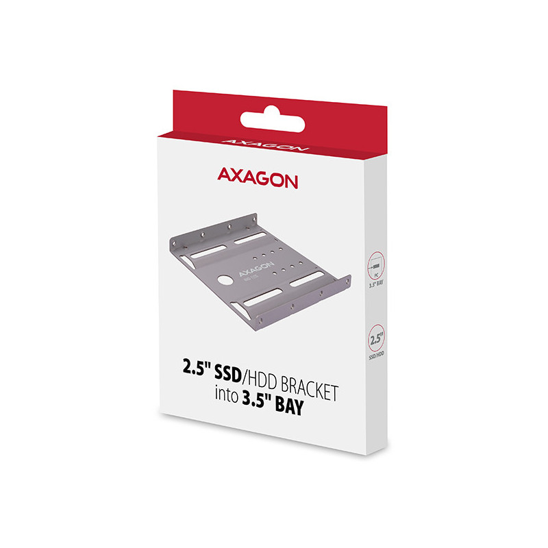 AXAGON RHD-125S, kovový rámček pre 1x 2.5" HDD/SSD do 3.5" pozície, šedý
