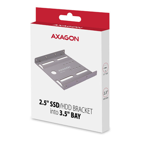 AXAGON RHD-125S, kovový rámček pre 1x 2.5" HDD/SSD do 3.5" pozície, šedý