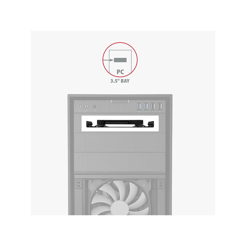 AXAGON RHD-125B, kovový rámček pre 1x 2.5" HDD/SSD do 3.5" pozície, čierny
