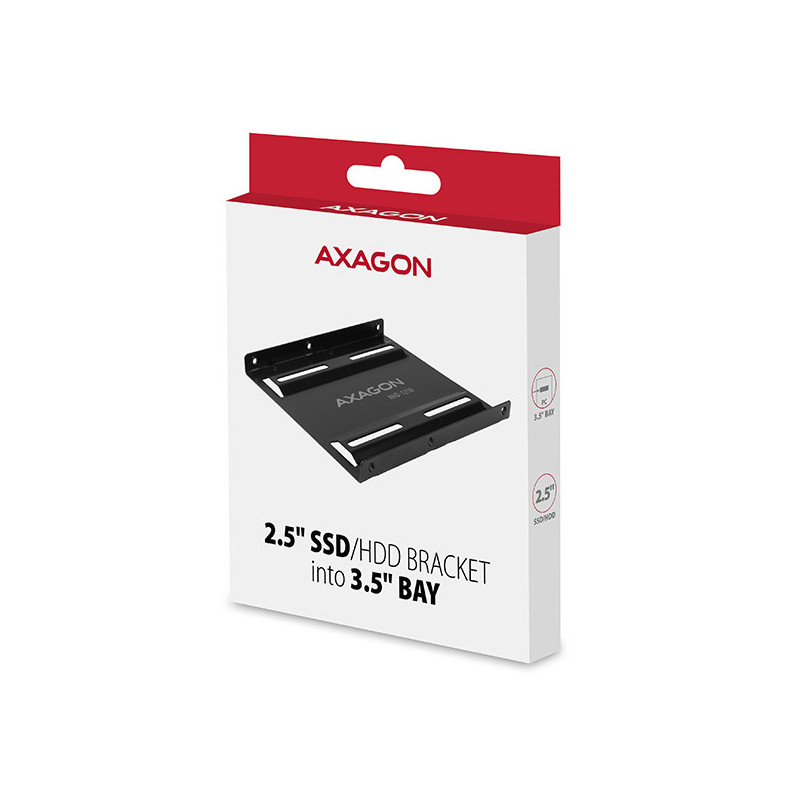 AXAGON RHD-125B, kovový rámček pre 1x 2.5" HDD/SSD do 3.5" pozície, čierny