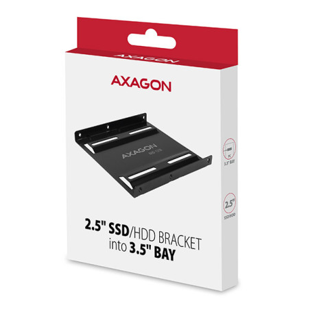 AXAGON RHD-125B, kovový rámček pre 1x 2.5" HDD/SSD do 3.5" pozície, čierny