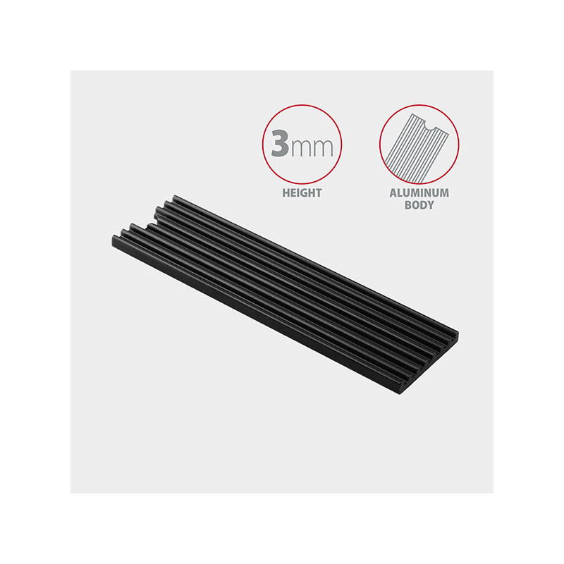 AXAGON CLR-M2L3, hliníkový pasívny chladič pre M.2 2280 SSD, výška 3 mm