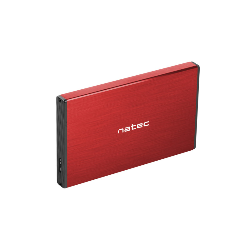 Externý box pre HDD 2,5" USB 3.0 Natec Rhino Go, červený, hliníkové telo