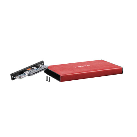 Externý box pre HDD 2,5" USB 3.0 Natec Rhino Go, červený, hliníkové telo