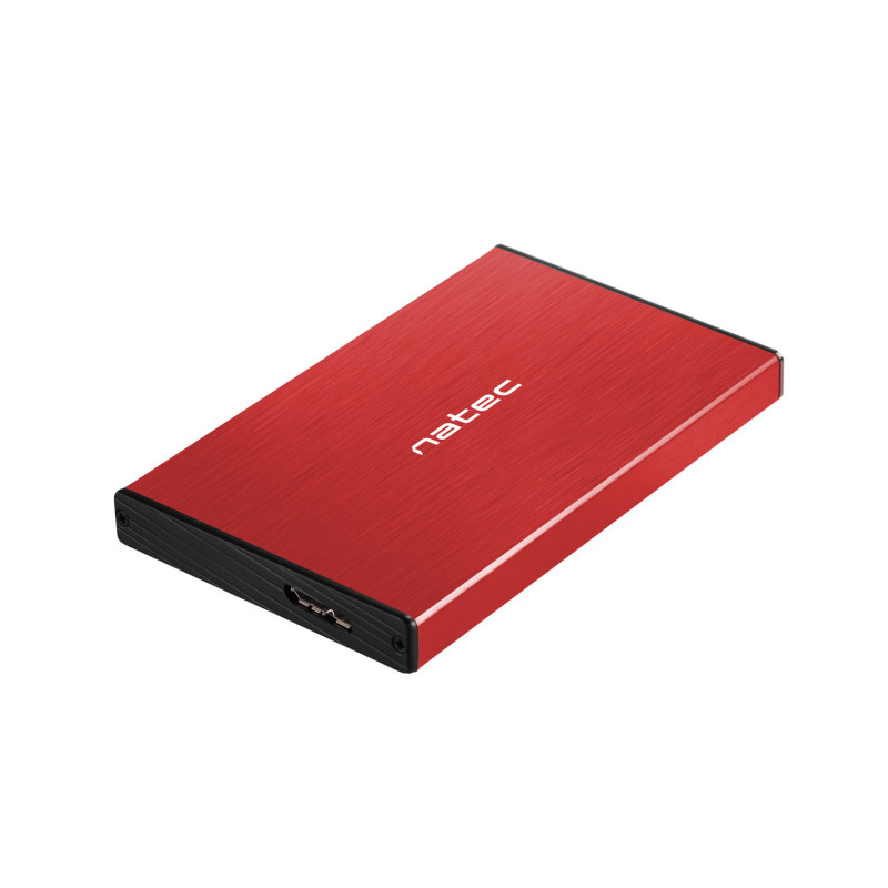 Externý box pre HDD 2,5" USB 3.0 Natec Rhino Go, červený, hliníkové telo