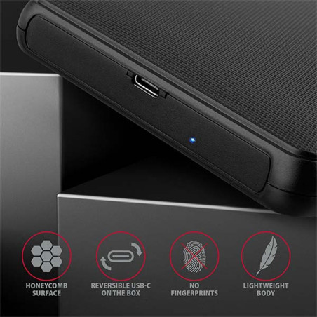 AXAGON EE25-SLC, USB-C 3.2 Gen 1 - SATA 6G 2.5" SLIDE box, bezskrutkový, čierny