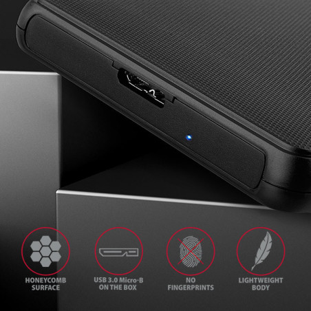 AXAGON EE25-SL, USB 3.2 Gen 1 - SATA 6G, 2.5" SLIDE box, bezskrutkový, čierny