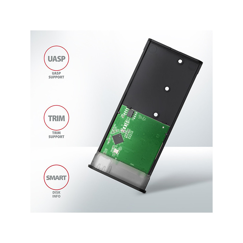 AXAGON EEM2-SBC, USB-C 3.2 Gen 2 - M.2 SATA SSD kovový RAW box, bezskrutkový