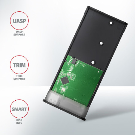 AXAGON EEM2-SBC, USB-C 3.2 Gen 2 - M.2 SATA SSD kovový RAW box, bezskrutkový