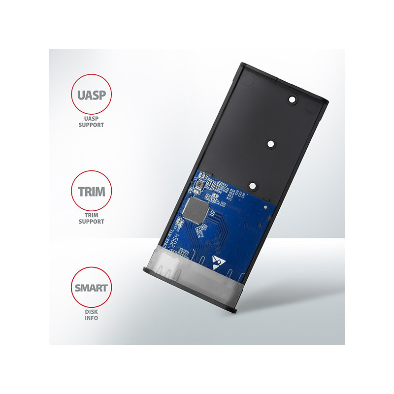 AXAGON EEM2-SG2, USB-C 3.2 Gen 2 - M.2 NVMe & SATA SSD kovový RAW box, bezskrutkový, strieborný