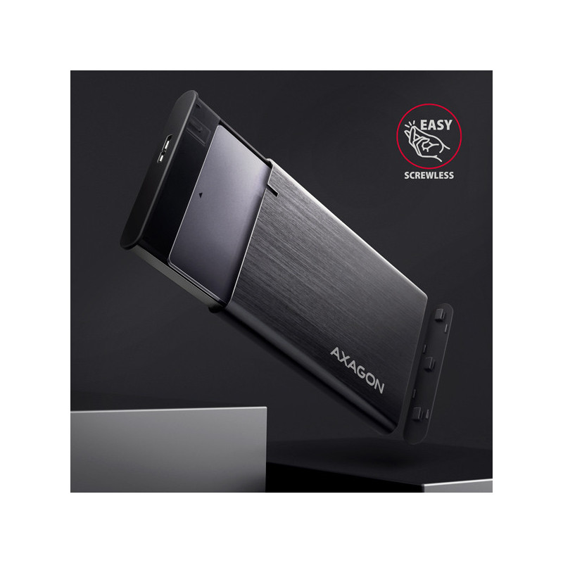 AXAGON EE25-A6M, USB 3.2 Gen 1 - SATA 6G 2.5" kovový RAW box, bezskrutkový