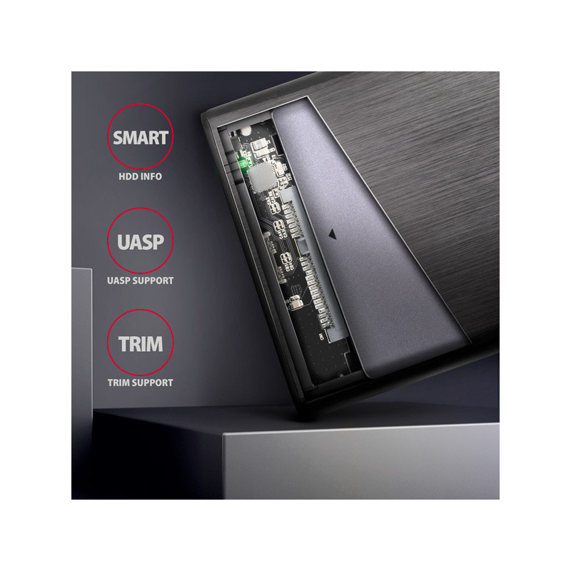 AXAGON EE25-A6M, USB 3.2 Gen 1 - SATA 6G 2.5" kovový RAW box, bezskrutkový