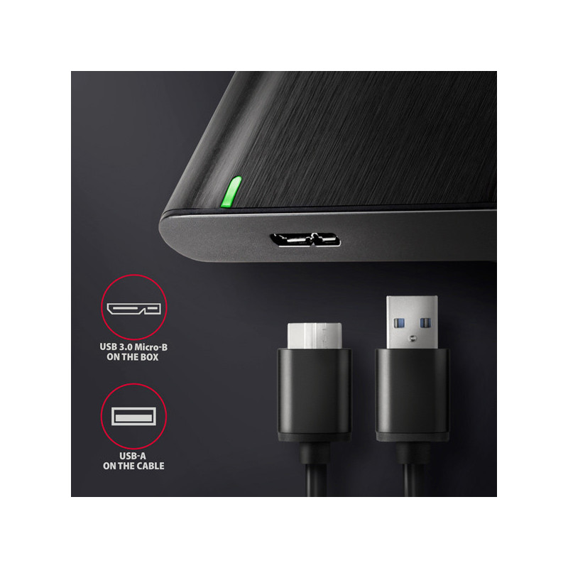 AXAGON EE25-A6M, USB 3.2 Gen 1 - SATA 6G 2.5" kovový RAW box, bezskrutkový