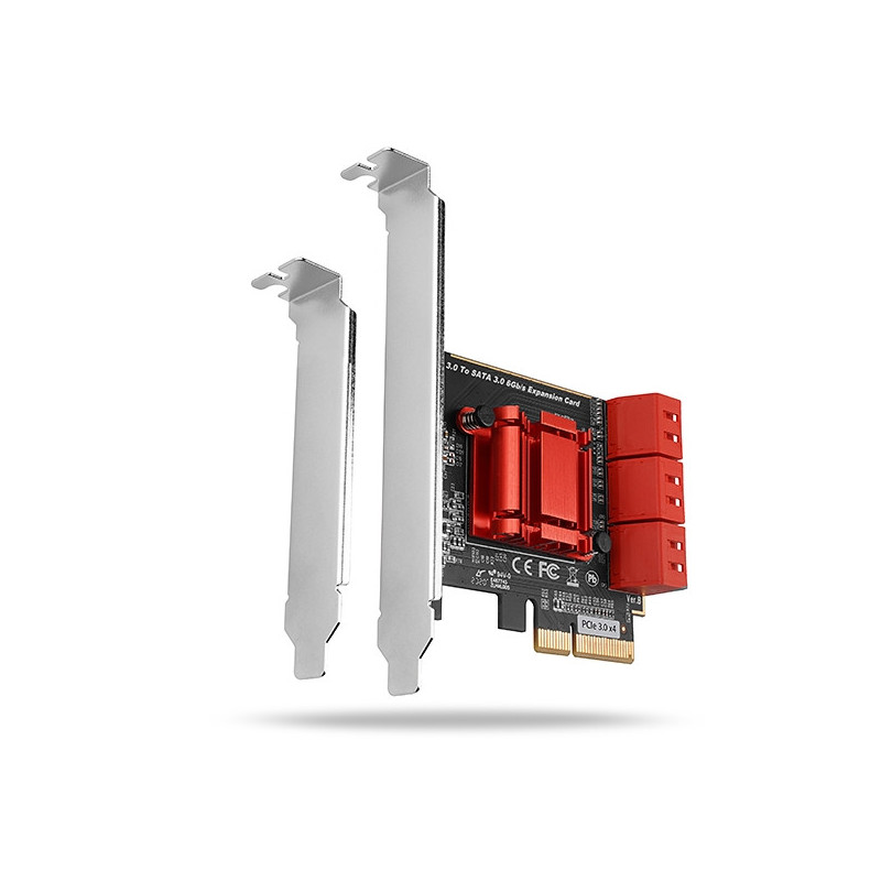 AXAGON PCES-SA6, PCIe radič - 6x interný SATA 6G port, ASM1166, SP & LP