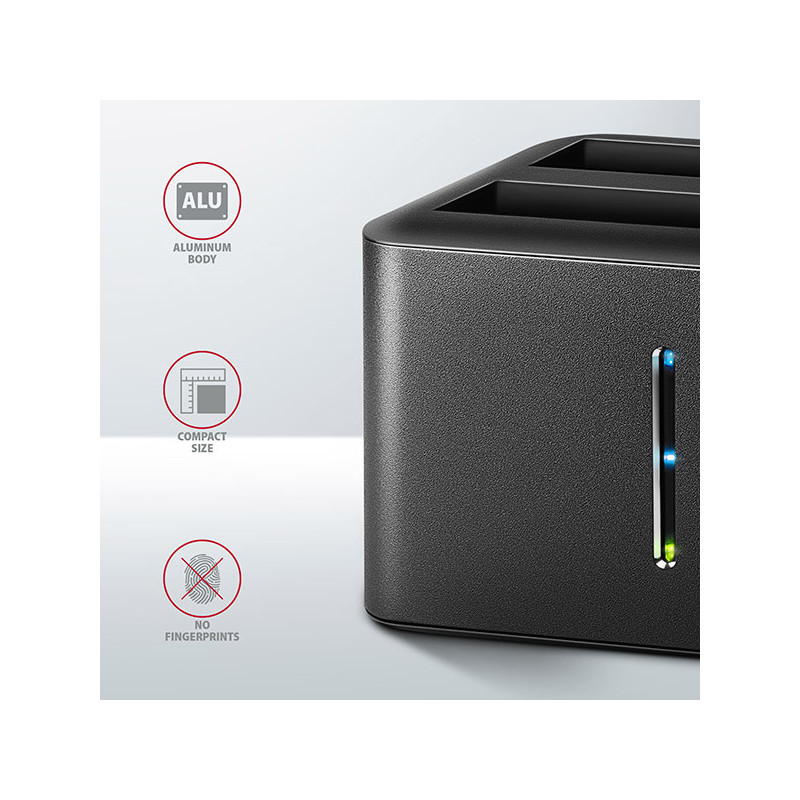 AXAGON ADSA-D25, USB 3.2 Gen 1 - 2x SATA 6G 2.5" SSD/HDD CLONE MINI dokovacia stanica