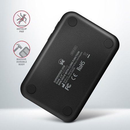 AXAGON ADSA-D25, USB 3.2 Gen 1 - 2x SATA 6G 2.5" SSD/HDD CLONE MINI dokovacia stanica