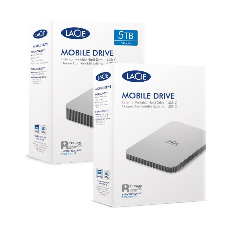 LaCie Mobile/5TB/HDD/Externý/2.5"/SATA/Šedá/3R