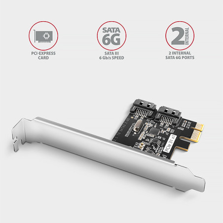 AXAGON PCES-SJ2, PCIe radič - 2x interný SATA 6G port, JMB582, SP & LP