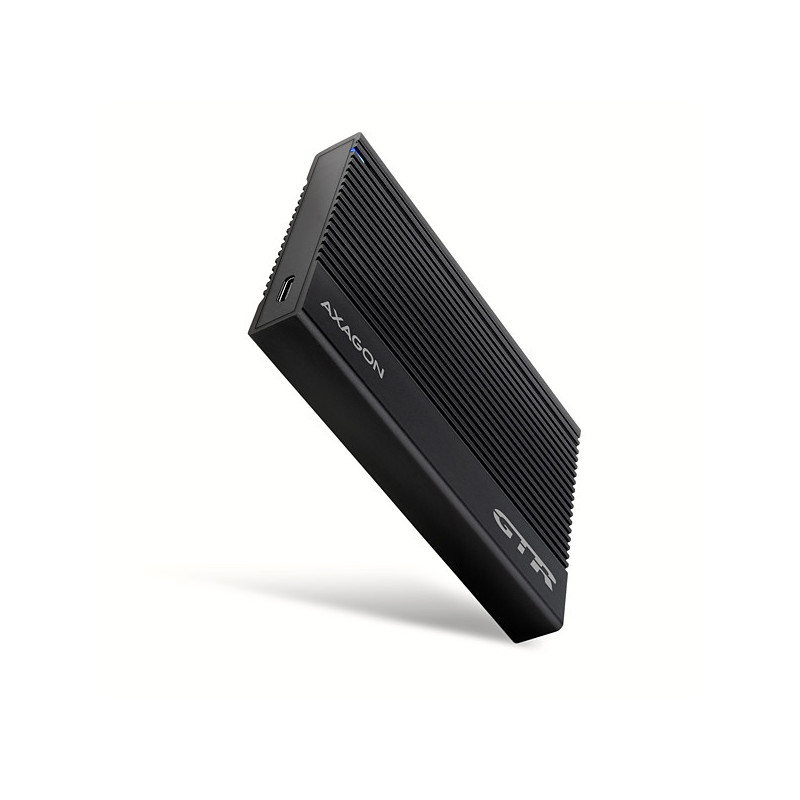 AXAGON EE25-GTR, USB-C 10Gbps - SATA 6G 2.5" RIBBED box, čierny