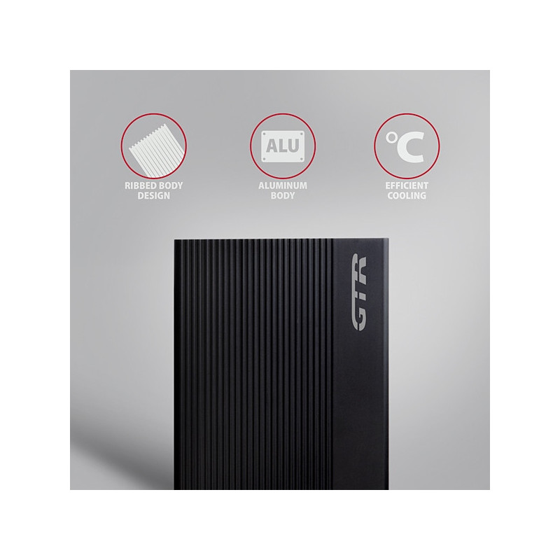 AXAGON EE35-GTR, USB-C 5Gbps - SATA 6G 3.5" RIBBED box, čierny