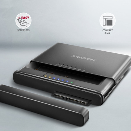 AXAGON ADSA-CC USB-C 10 Gbps - NVMe M.2 SSD & SATA 2.5"/3.5" SSD/HDD CLONE MASTER 2